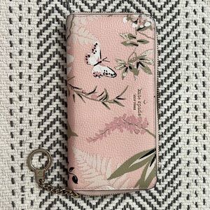 Kate Spade Butterfly Botanical zip around wallet